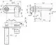 Ideal Standard Armatur mit Wandmontage, aus Chrom, zeigt verschiedene Ansichten und Maße. Enthält technische Details zur Installation.